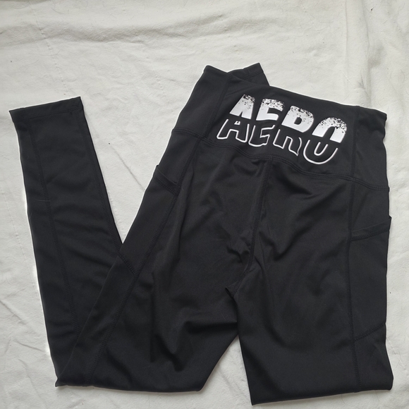 Aeropostale Black Leggings with Bold Logo - Picture 1 of 7